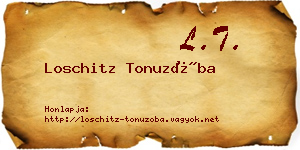 Loschitz Tonuzóba névjegykártya